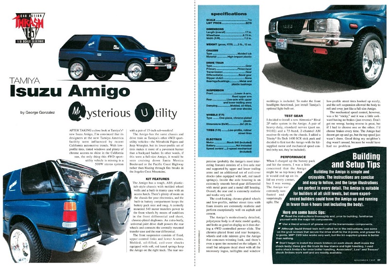 #TBT Tamiya Isuzu Amigo Covered In November 1995 Issue