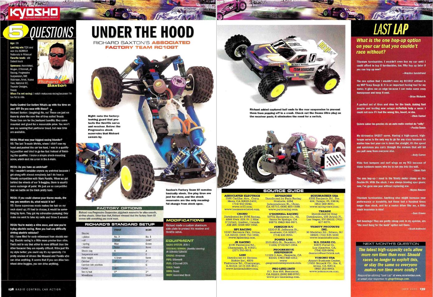 #TBT Richard Saxton's Team Associated Factory Team RC10GT Covered in June 2001 Issue