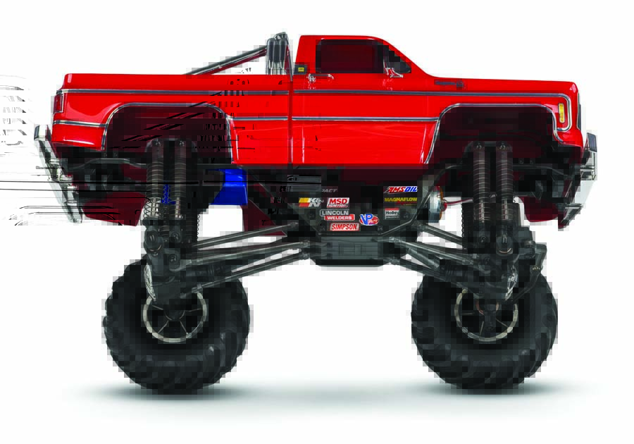 The TRX-4MT is equipped with no fewer than eight oil-filled GTM shocks for accurate monster truck looks.