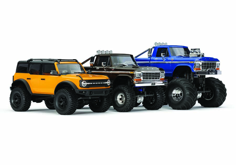 Here’s a look at the TRX-4M familly. From left to right, the TRX-4M, TRX-4M High Trail and TRX-4MT. 